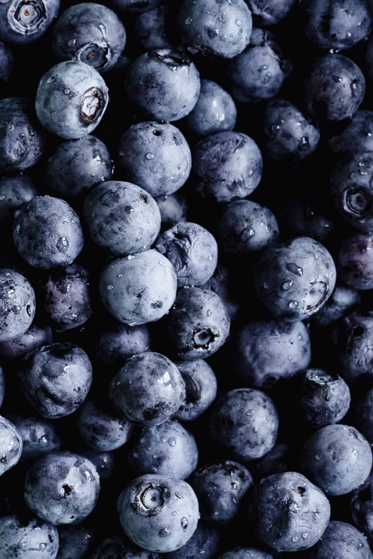Close up photo of delicious fresh blueberries used in this recipe.