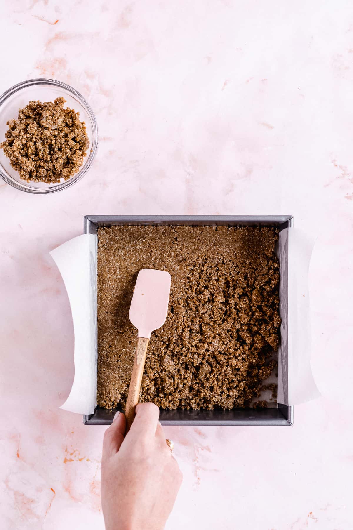 Overhead process image of this recipe being made.