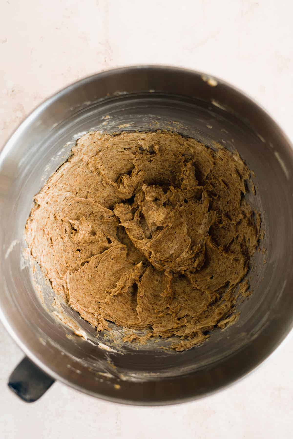 Image showing butter and sugar beaten in mixing bowl.