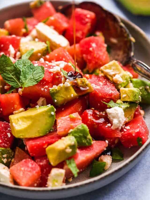 Watermelon Feta Mint Salad Recipe The Fit Peach