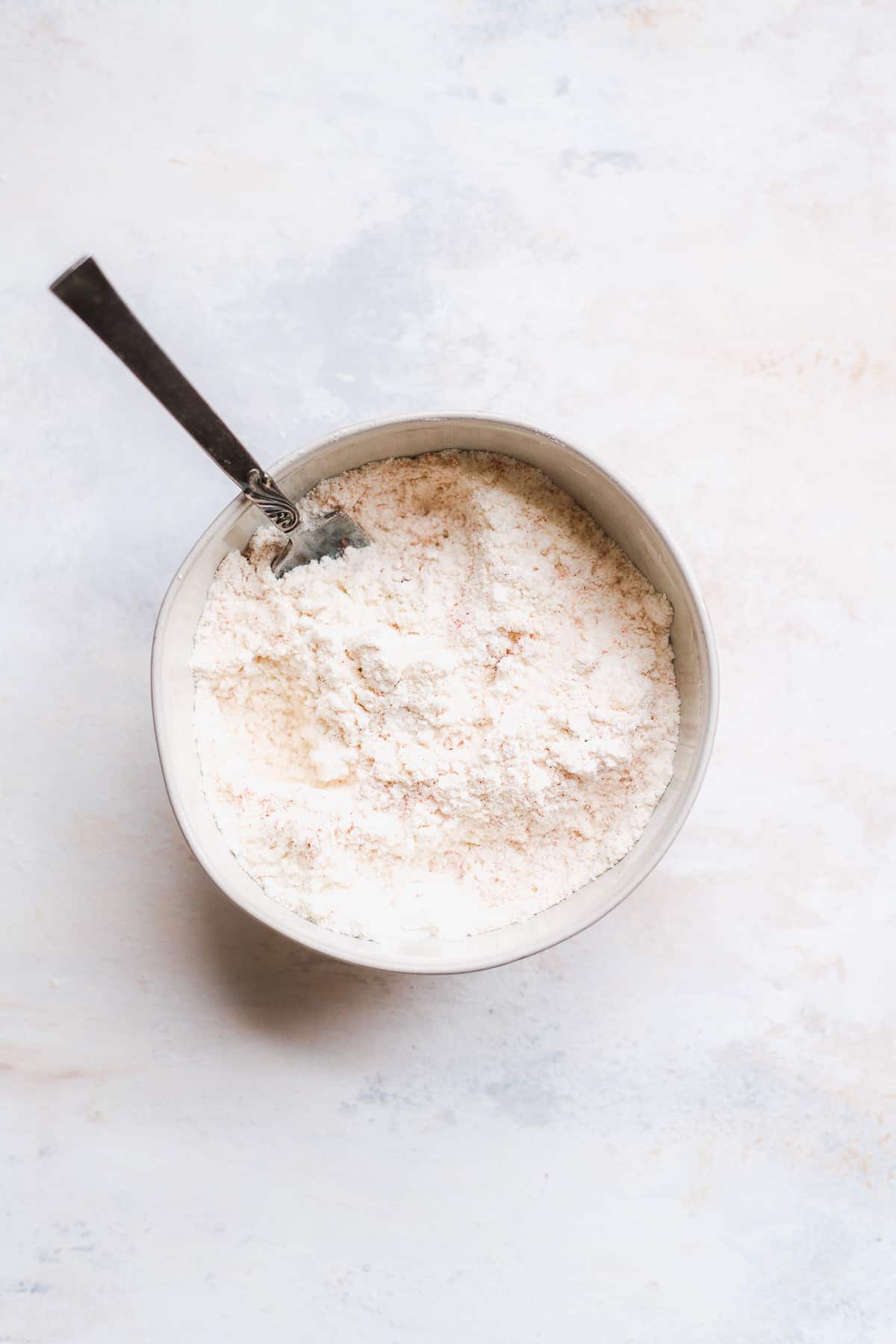 Flours mixed in a bowl.