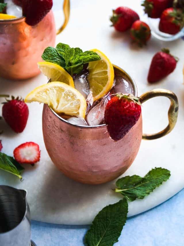 Kentucky Mule with Muddled Strawberries