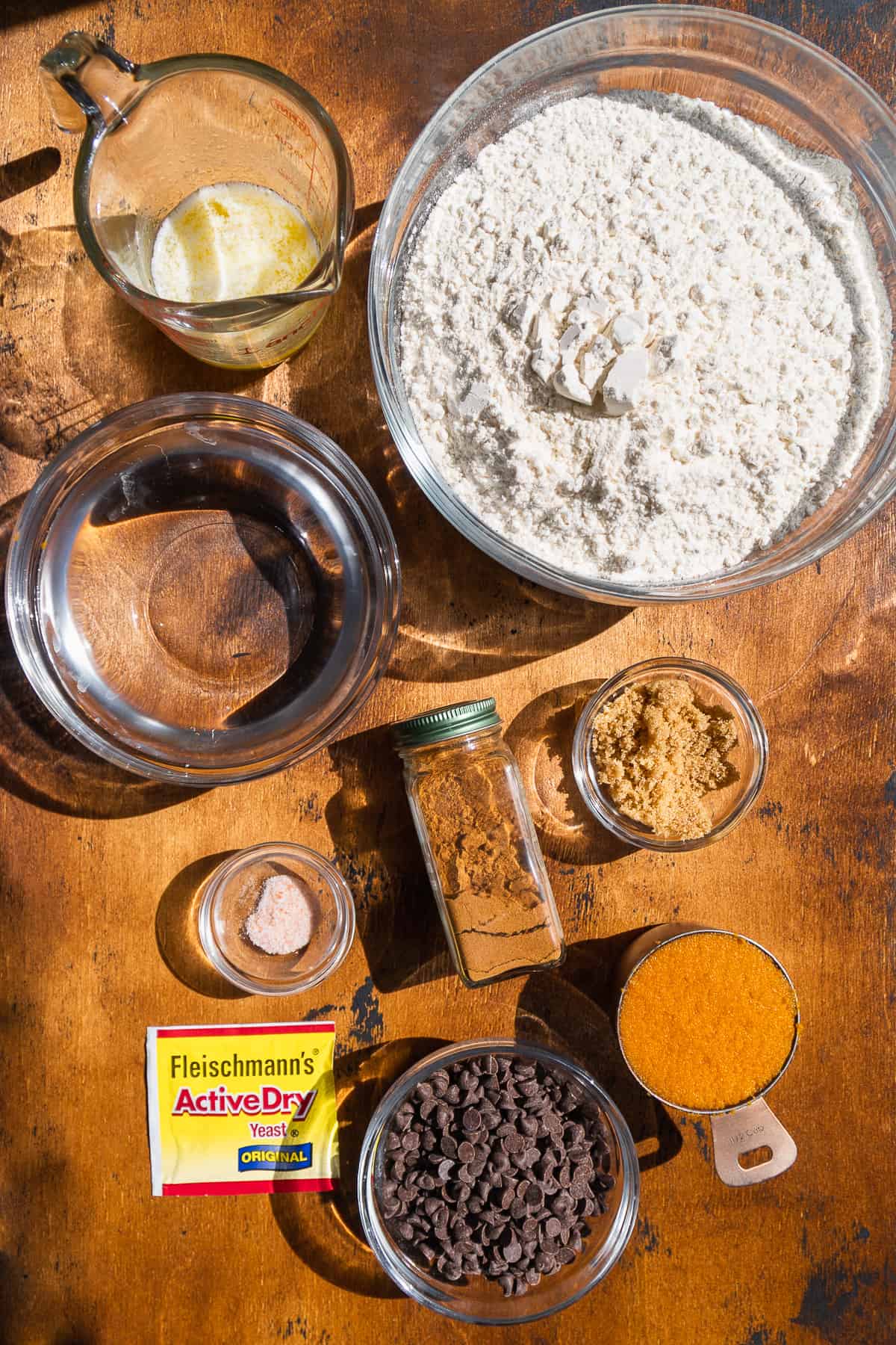 Ingredients for pumpkin soft pretzels.