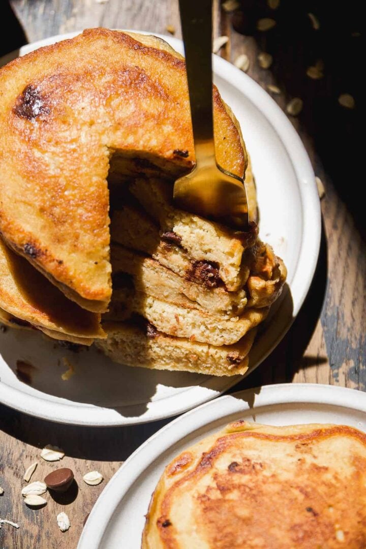 Fluffy Oat Flour Pancakes Recipe The Fit Peach