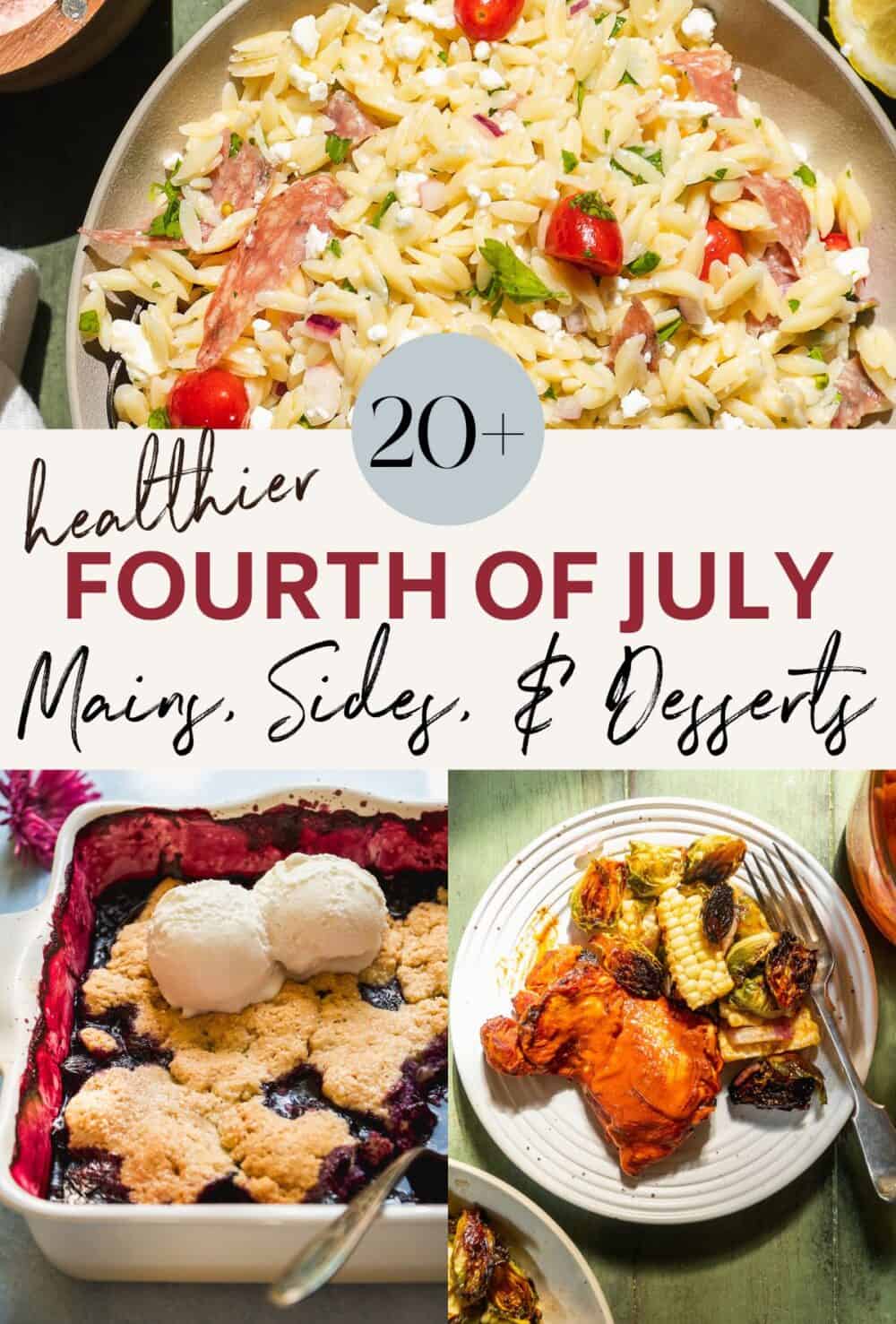 July Fourth recipes in a collage.