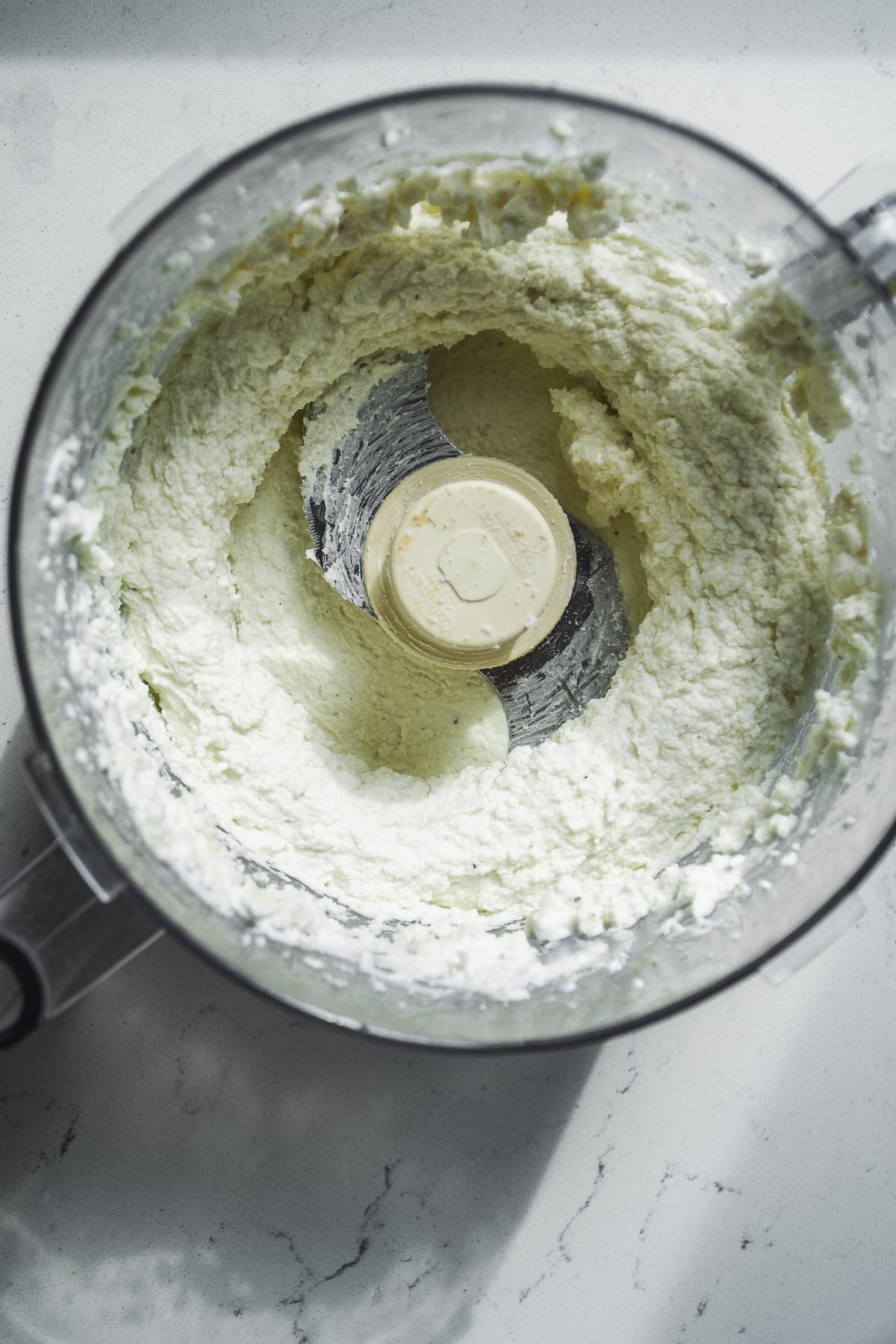 Feta cheese dip whipped in a food processor.