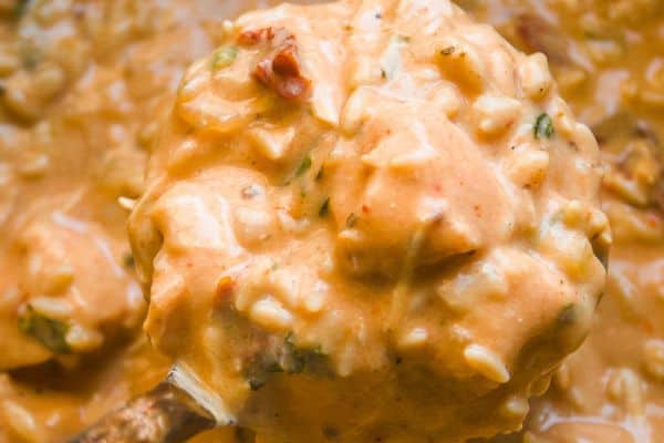Creamy Crockpot Marry Me Chicken Orzo with Kale - The Fit Peach